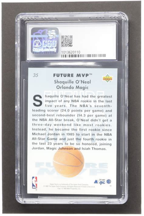 Shaquille O Neal 1992 93 Upper Deck MVP Holograms 35 RC CSG 8 5