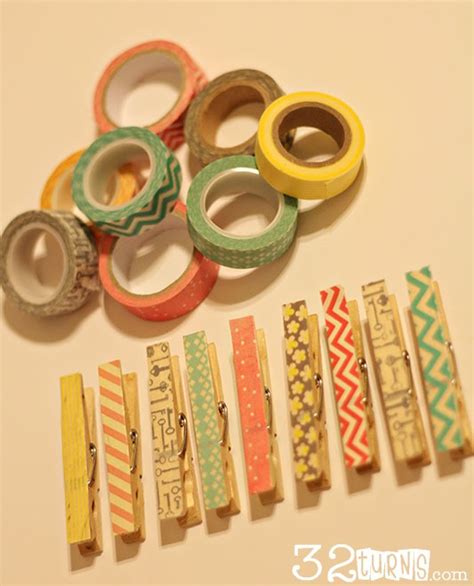 Washi Tape Clothespins 32 Turns32 Turns