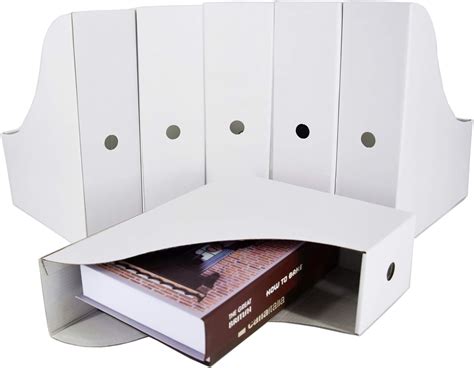 Homerite White Magazine File Organizer Storage Box 8 Pack Home And Kitchen