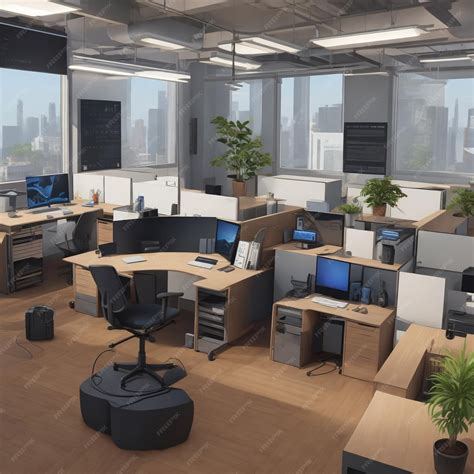 Premium AI Image | Virtual Reality Workspaces office