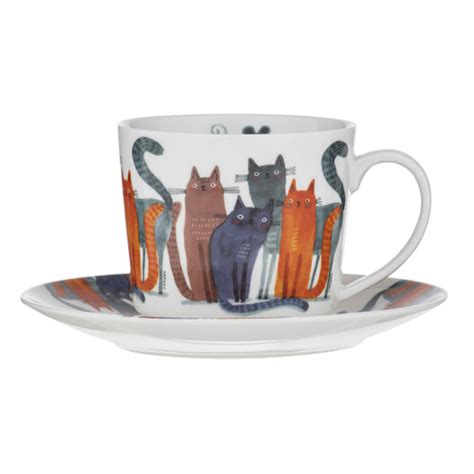 Quirky Cats Cup And Saucer Set