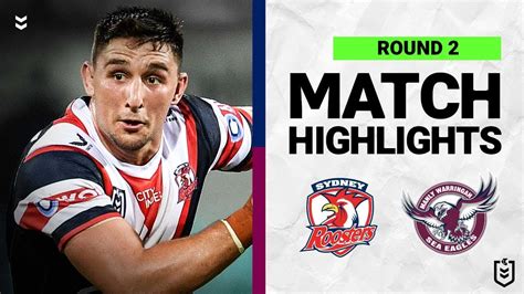 Sydney Roosters V Manly Warringah Sea Eagles Match Highlights Round