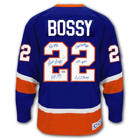 Mike Bossy New York Islanders STATS CCM Autographed Jersey NHL Auctions