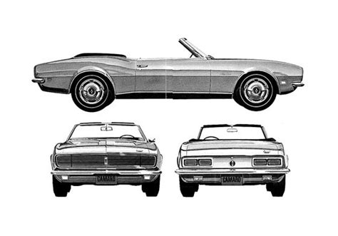 Download Drawing Chevrolet Camaro Convertible Cabriolet 1968 In Ai Pdf