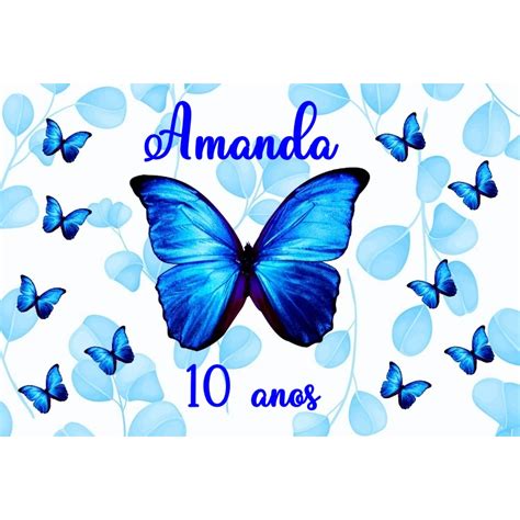 Adesivos Para Sacolinha Borboletas Azuis Unds X Cm Shopee