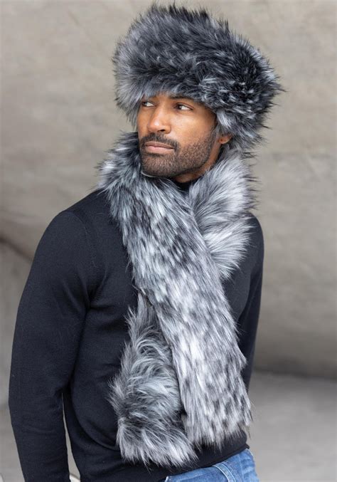 Mens Smokey Fox Faux Fur Scarf Fabulous Furs