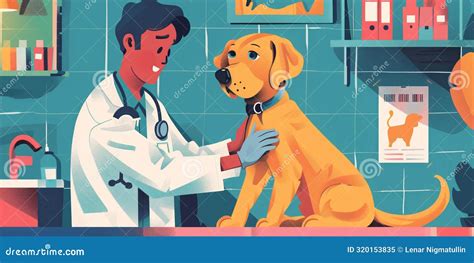 Veterinarian Examining A Dog In A Clinic Representing Veterinary Care