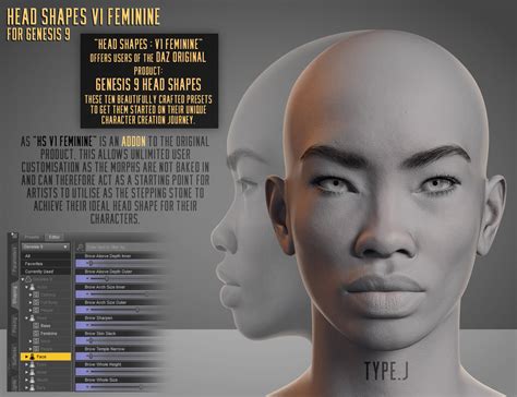 Head Shapes Feminine for Genesis 9 | Daz 3D