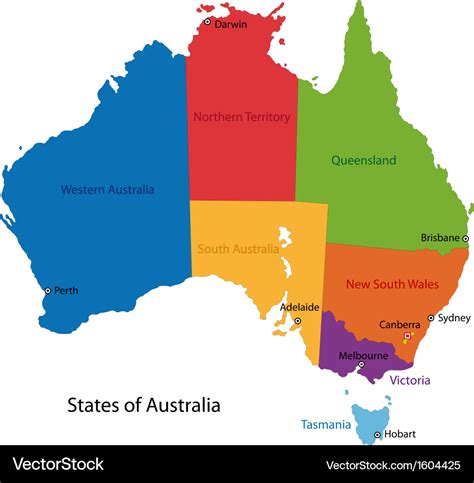 Australia Map Royalty Free Vector Image Vectorstock