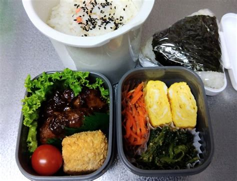 男子高校生弁当＆旦那さん弁当♡ハンバーグ・カレーコロッケ ぴーすふるな毎日を送りましょう