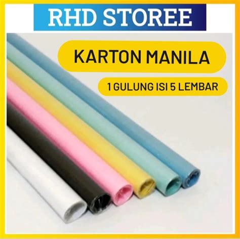 5 Lembar Kertas Karton Manila Warna Warni Kertas Karton Manila