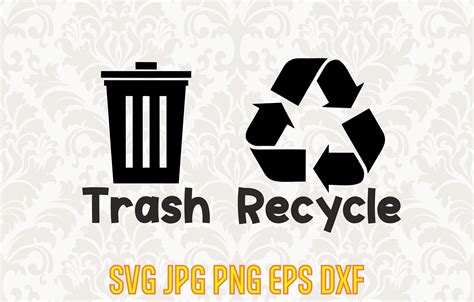 Basura Recicla Svg Etiqueta Vectorial Clipart Dise O De Etsy