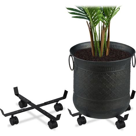 Set 2 Soportes Para Macetas Con Ruedas Extensibles Con Frenos