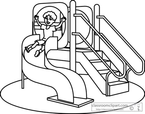 School : spiral_playground_slide_08_outline : Classroom Clipart