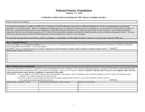 Fillable Online Nsf Conflict Of Interest Form National Science