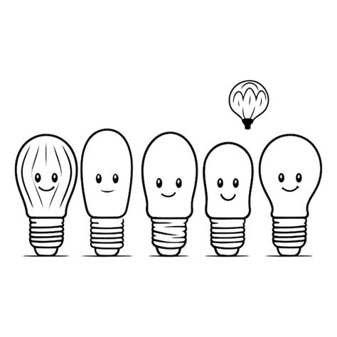 Premium Vector Cartoon Light Bulbs Isolated On White Background