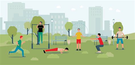 Ilustra O Vetorial Do Parque Urbano No Estilo De Esbo O Ilustra O Do