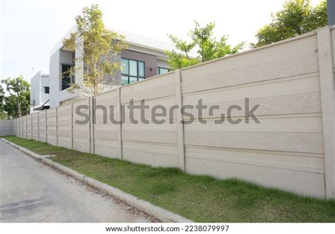 Prefabricated Precast Concrete Fence Consist Panel Stock Photo ...