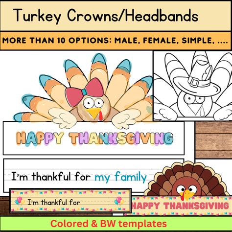 Thankful Crown | Turkey Hat Craft & Write | November Headband | Made By Teachers