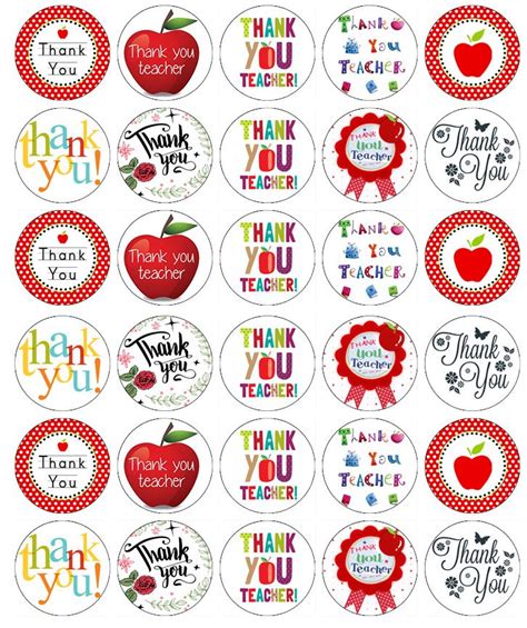 X Thank You Teacher Cupcake Toppers Edible Wafer Paper Fairy Cake