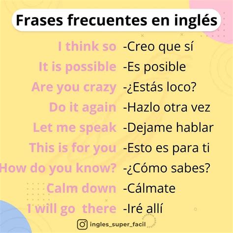 Ingles Super Facils Instagram Post Frases Frecuentes En Ingl S