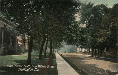 Main Street South, From William Street Flemington, NJ Postcard