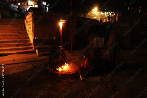 People Look At The Funeral Pyre That Night The Ceremony Of The