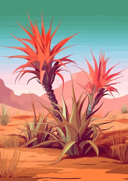 Tillandsia Cacticola Ilustra O De Arte Vetorial Plana Ilustra O