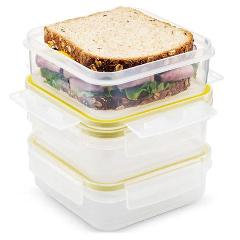 Komax Biokips Food Storage Sandwich Lunch Box Container 23oz Set Of 3