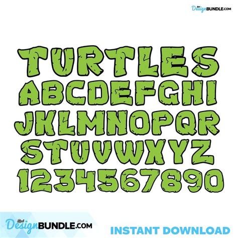 NINJA TURTLES FONT Svg Turtles Alphabet Svg Ninja Turtles Alphabet