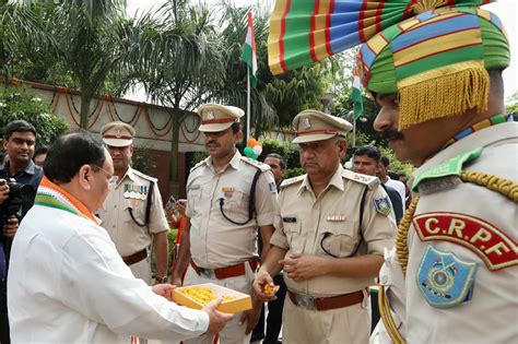 Bjp National President Shri J P Nadda Hoisted The National Flag On The