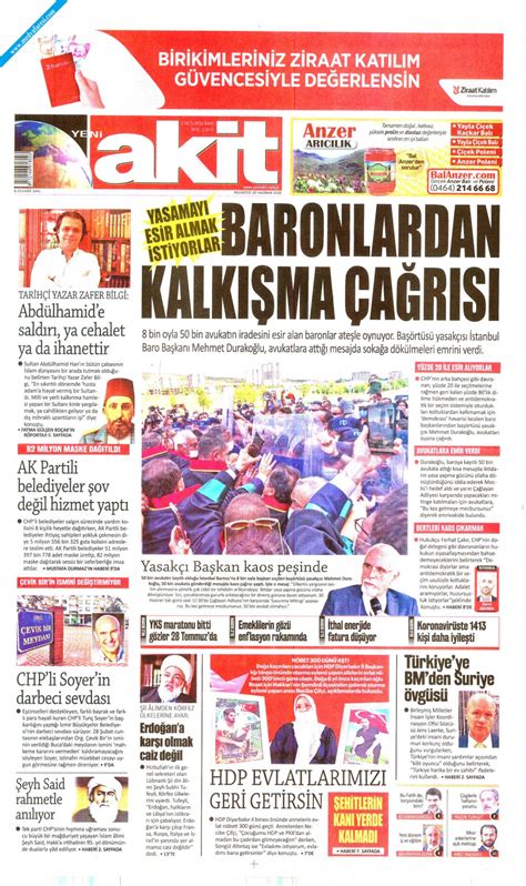 Yeni Akit Gazetesi Haziran Pazartesi