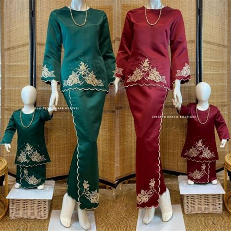 Kurung Kedah Moden Sulam Baju Raya Sedondon Ibu Anak Baju Nikah