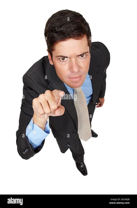 Youre To Blame High Angle Studio Portrait Of An Angry Businessman