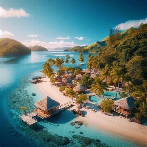 Premium Ai Image Breathtaking Views Of Lush Tropical Islands Covered