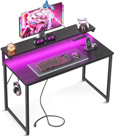 Lkeiyay Small Desk With Drawers 40 Inch Black Gaming Desk