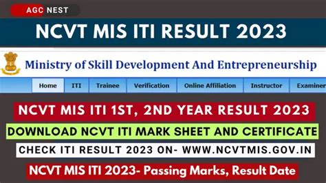 Ncvt Mis Iti Result 2023 Out Download Marksheet And Check Certificate