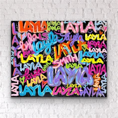 Custom Girl Graffiti Name Painting. Colorful, Fun, Pop Street Abstract ...