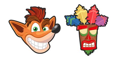 Crash Bandicoot And Aku Aku Mask Cursor Custom Cursor