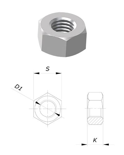 Porca Sextavada DIN 934 Inox Par