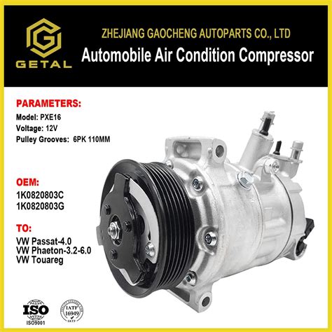 VW Auto AC Compressor Pxe16 6pk 110mm 1K0820803c 1K0820803G Air