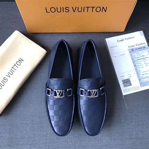 Louis Vuitton Lv Man Shoes Blue Leather Loafers High Quality Lv Men