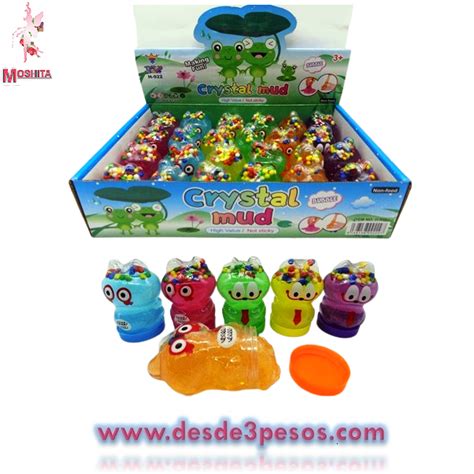 Caja Con 24 Botes De Slime Con Figura De Rana Crystal Mud Caja Con