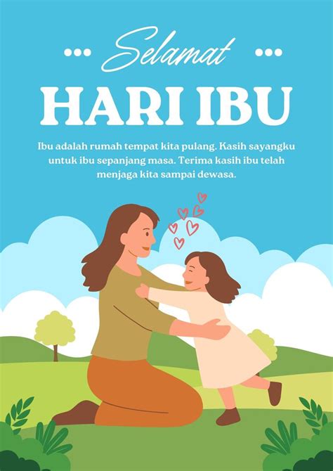 Biru Ilustrasi Poster Spesial Ucapan Hari Ibu Templates By Canva