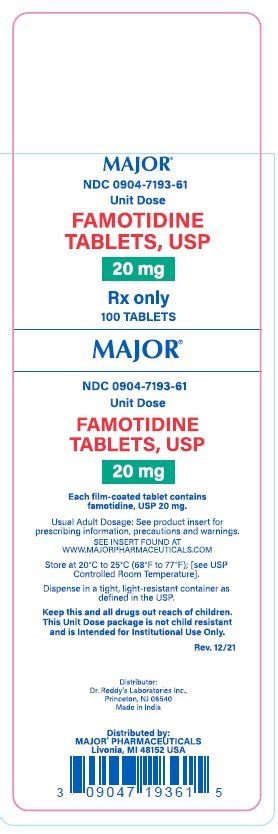 Famotidine Tablets Fda Prescribing Information Side Effects And Uses