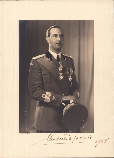 Autografo Di Umberto Ii Di Savoia Re D Italia Fotografia In Uniforme