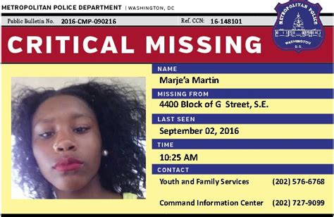 Missing Dc 14 Year Old Girl