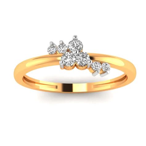 Simple Gold American Diamond Ring Jewels