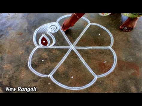 Panguni Uthiram Flower Kolam Easy Flowers Muggulu Dots Begginers