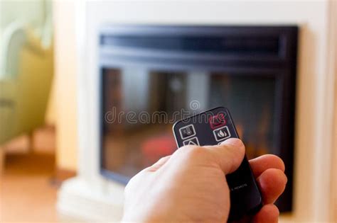 Electric Fireplace Remote Control Stock Image - Image of modern, remote ...